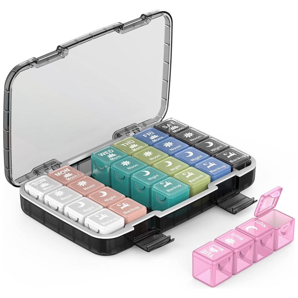 Sukuos Small Pill Box 3pcs, Cute Travel Pill Case Portable Pocket Purse