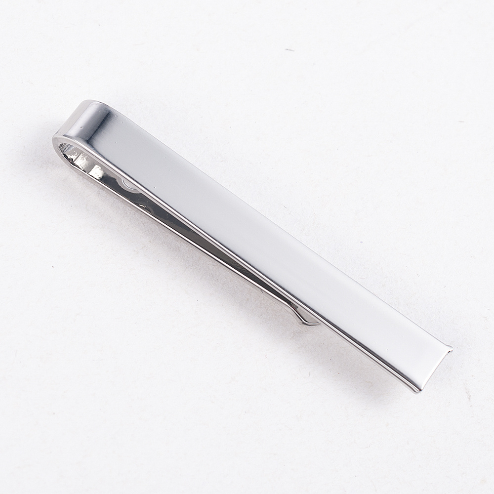 Men Silver Metal Tie Clip Tie Bar Clamp Pin Clasp for Business Wedding Suit  1PC