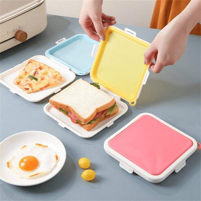 1pc Sandwich Storage Box, Silicone Lunch Box, Food Storage Case, Reusable  Microwave Lunch Box, Food Storage Container, Sandwich Boxes, Kitchen  Supplies