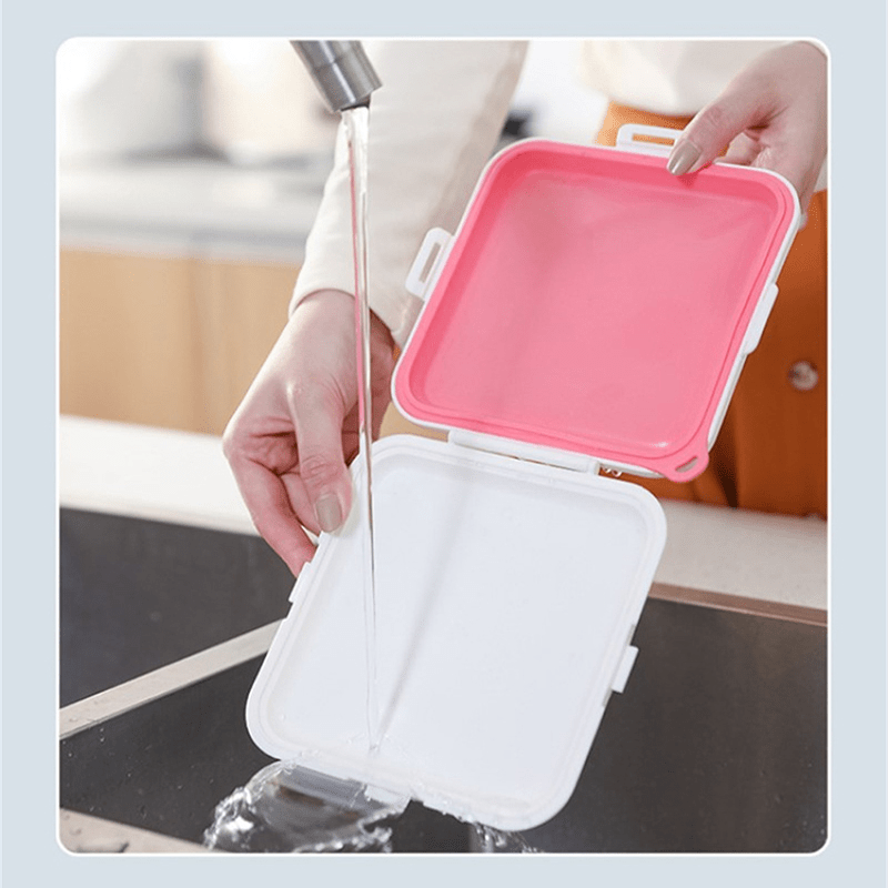 1pc Sandwich Storage Box, Silicone Lunch Box, Food Storage Case, Reusable  Microwave Lunch Box, Food Storage Container, Sandwich Boxes, Kitchen  Supplies