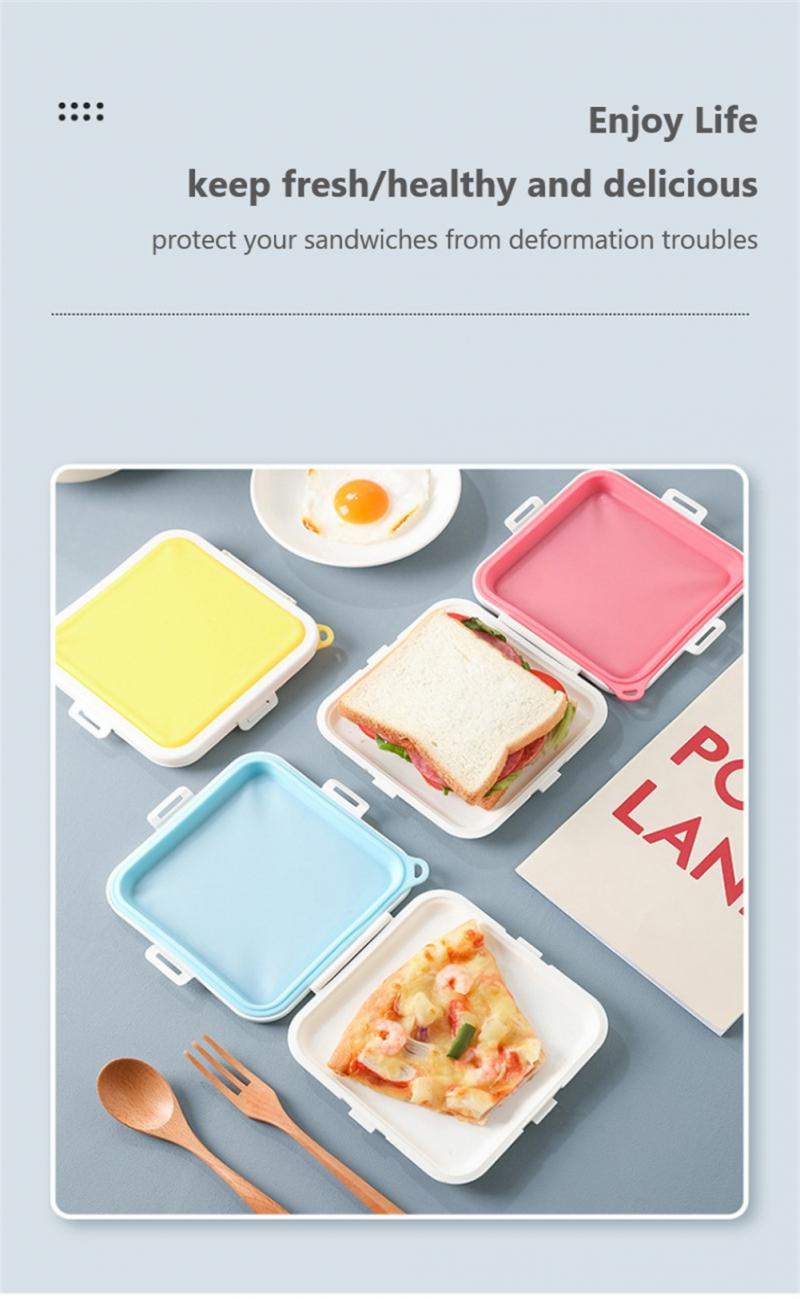 Sandwich Storage Box Silicone Lunch Box Food Storage Case - Temu
