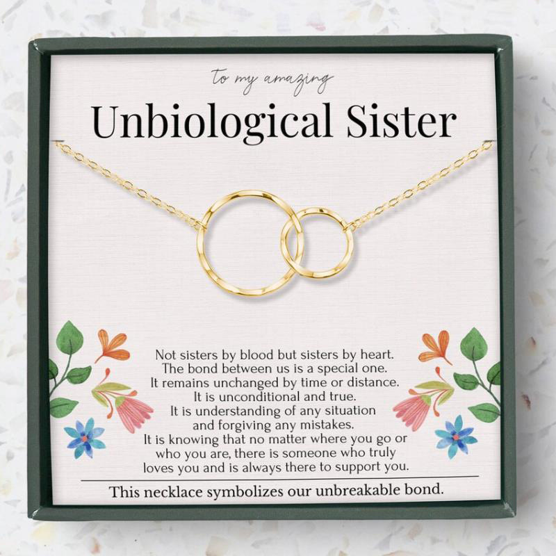 Unbiological Sister Necklace, Bonus Sister Gift, Sister-In-Law Gift, Jewelry  for Sister in Law, Step Sister Gift, Soul Sister, Best Friend - Walmart.com