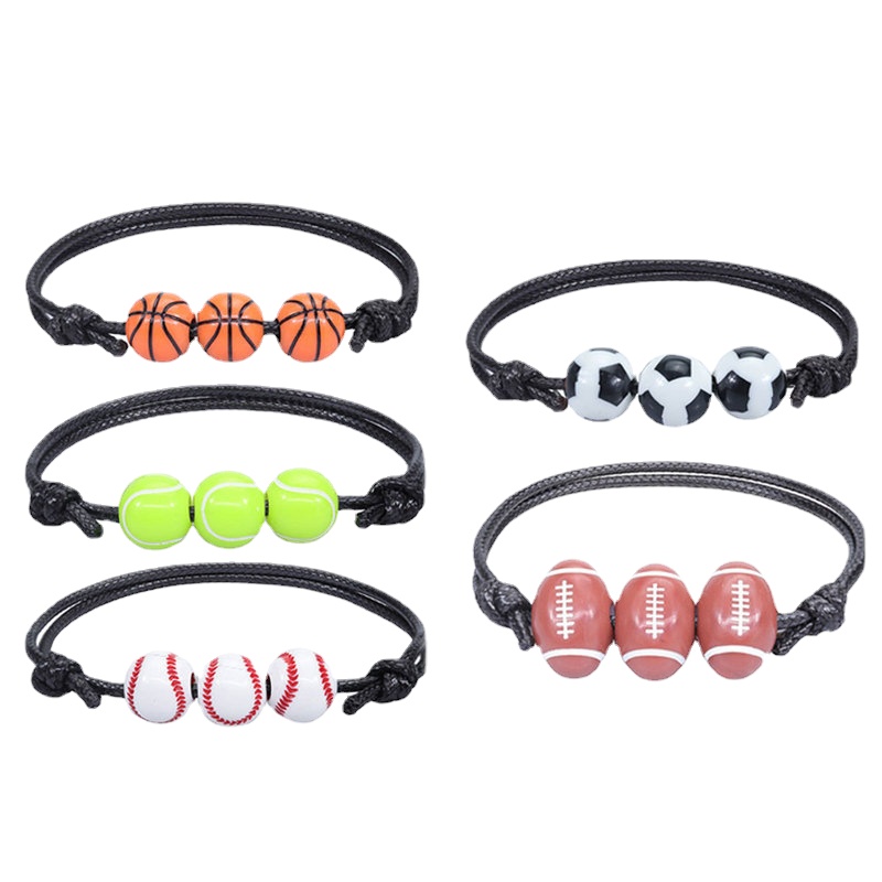Sport Beads Paracord Bracelet Basketball