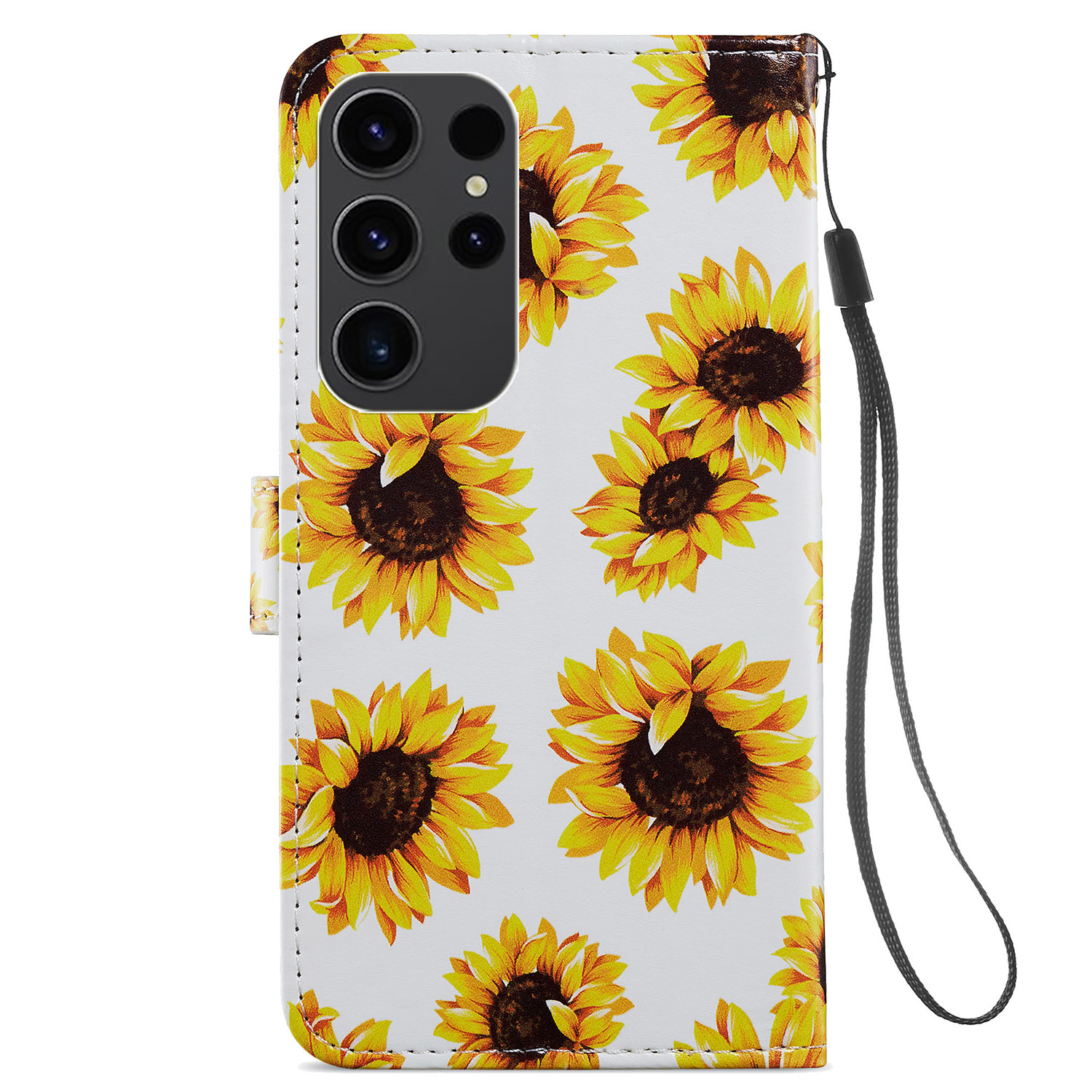 Embossing Sunflower Leather Wallet Case for Samsung Galaxy J7