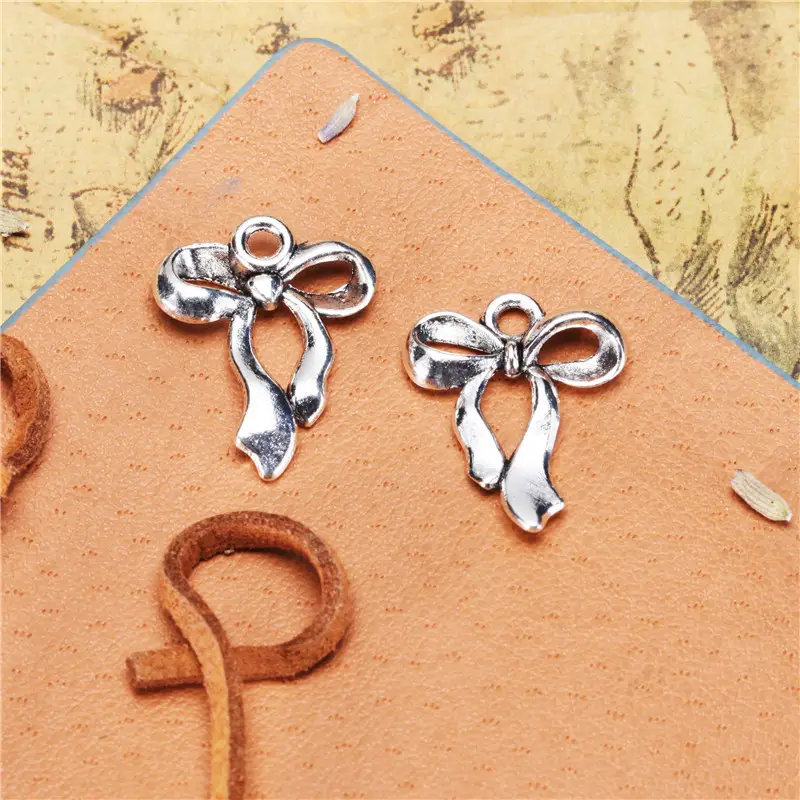 Bow Charms Antique Silver Color Upscale Elegant Fashion For - Temu