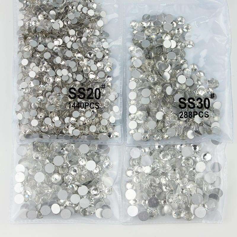 Flat Back Rhinestones Mixed Sizes Glass Crystal Flat Back - Temu