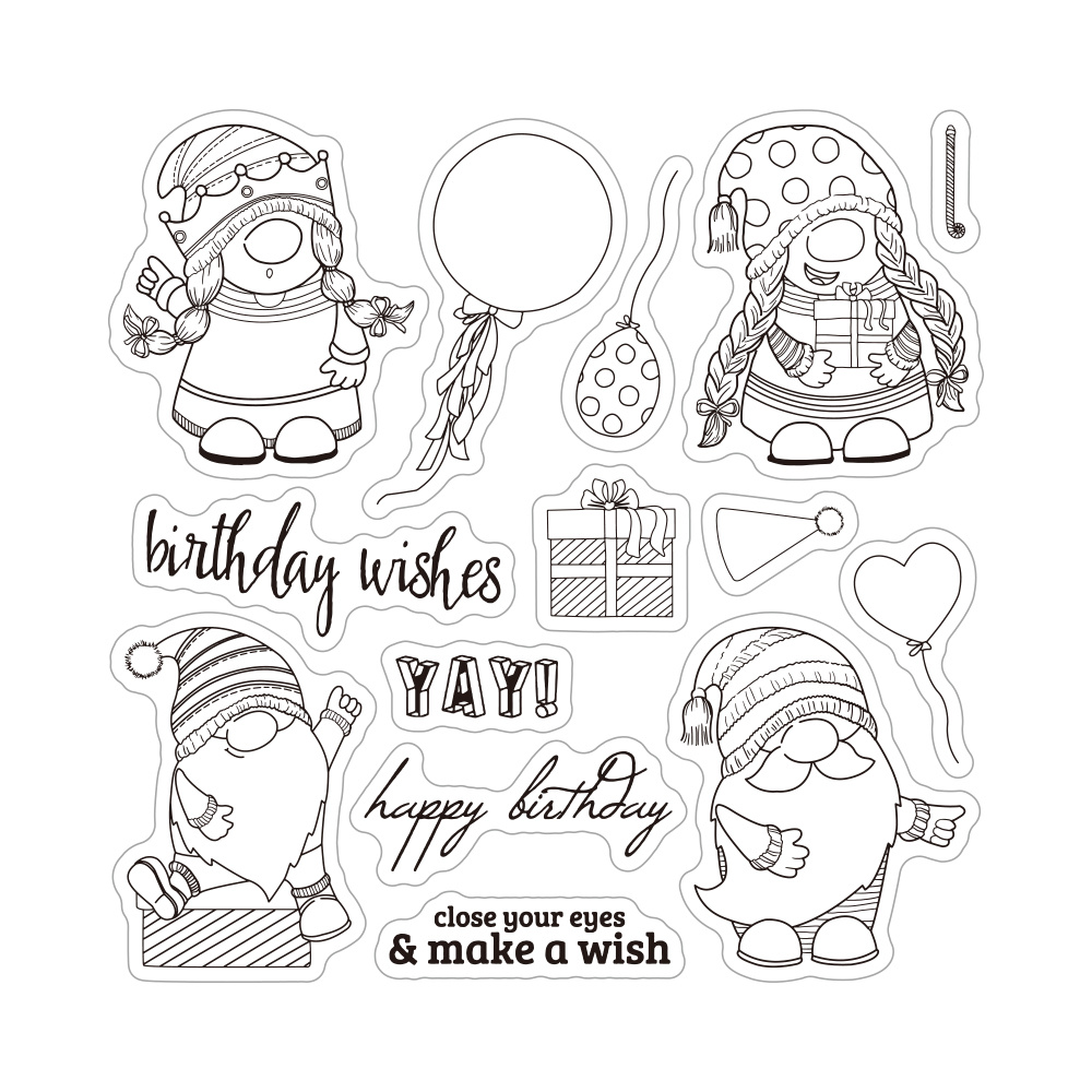 Make Unique Birthday Cards Cartoon Gnome Stamps Cutting Dies - Temu Norway