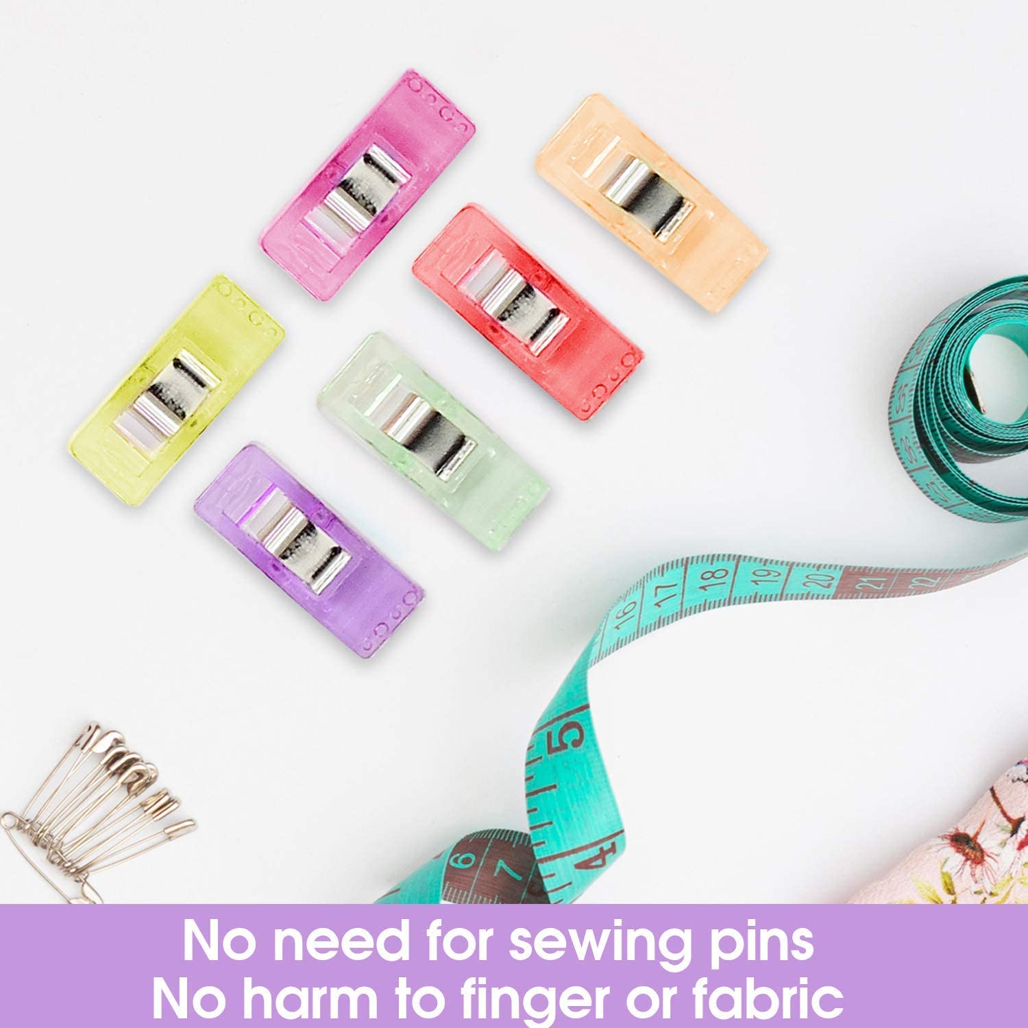 20pcs Large Plastic Sewing Clips, Fabric Clips, Sewing Craft Clip For  Quilting, Crochet, Knitting, Hanging Small Things (Random Color)