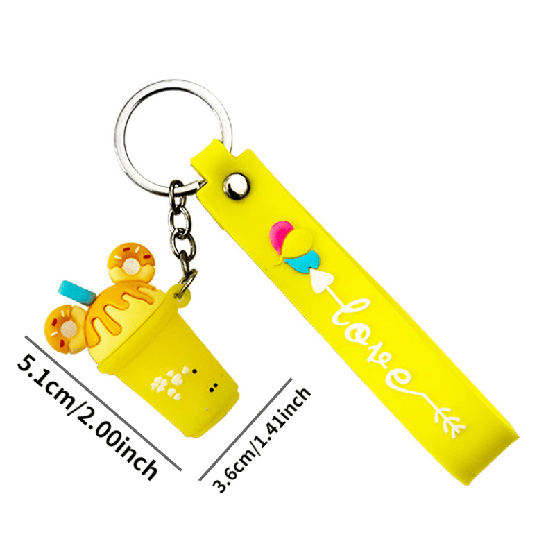 Bubble Tea Cup Shape Keychain Mini Simulation Food Key Chain Temu New