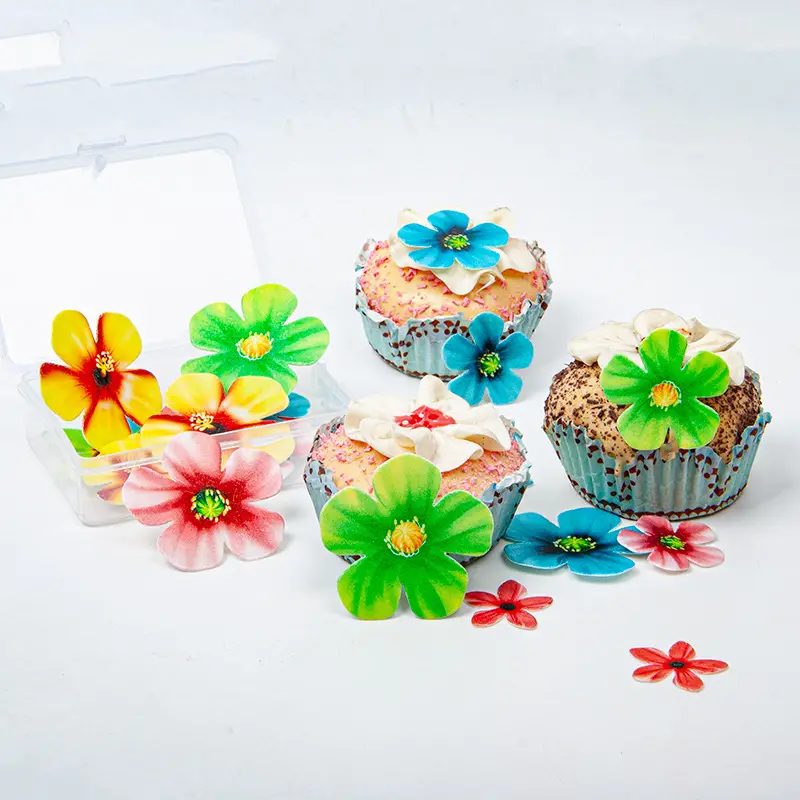 70 pezzi, decorazioni per cupcake con fiori commestibili, topper per torte  di Natale, decorazioni per torte, decorazioni per tavolo di dessert da