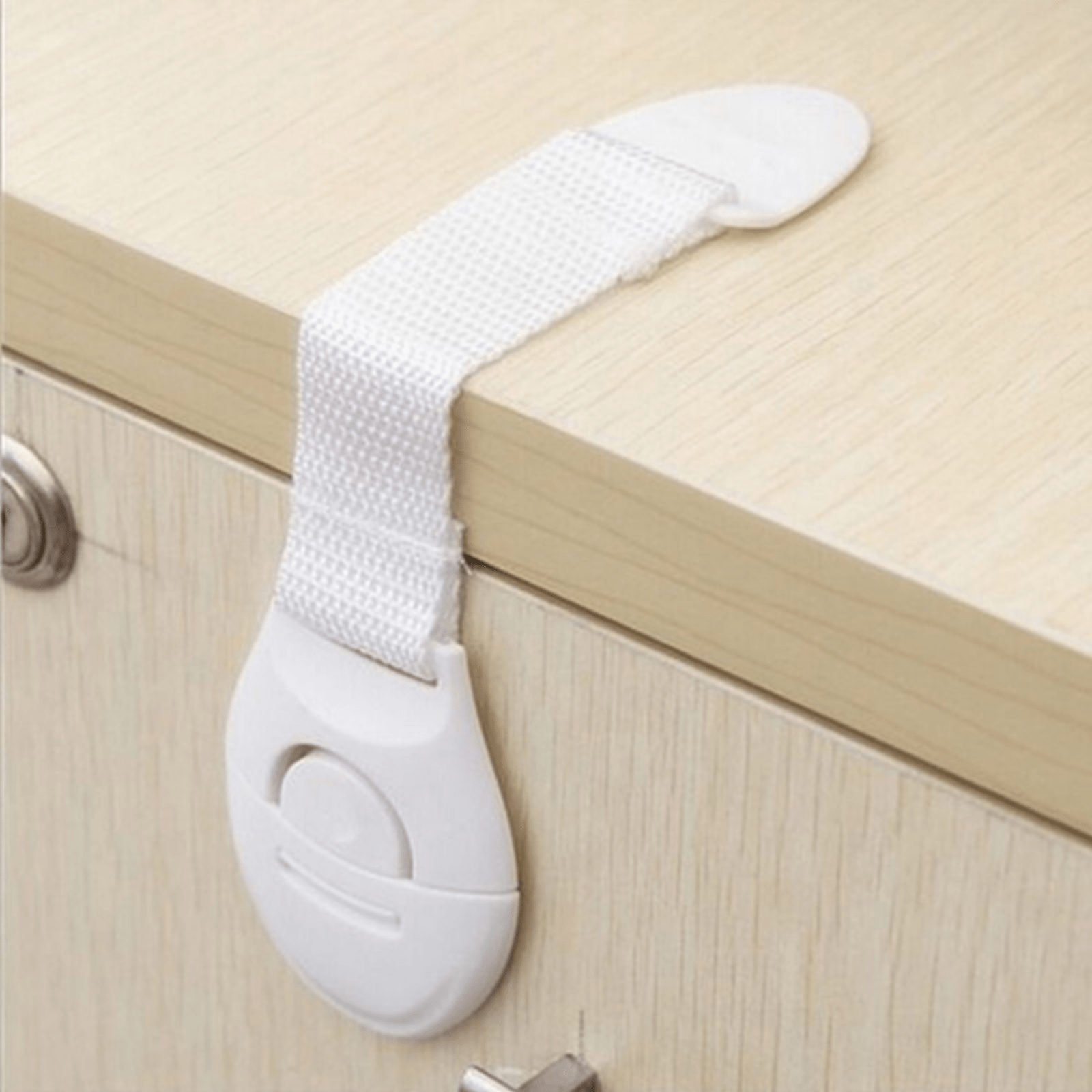 10pcs white safety locks childproof cabinet drawer secures   plastic door protectors security protector door lock details 2