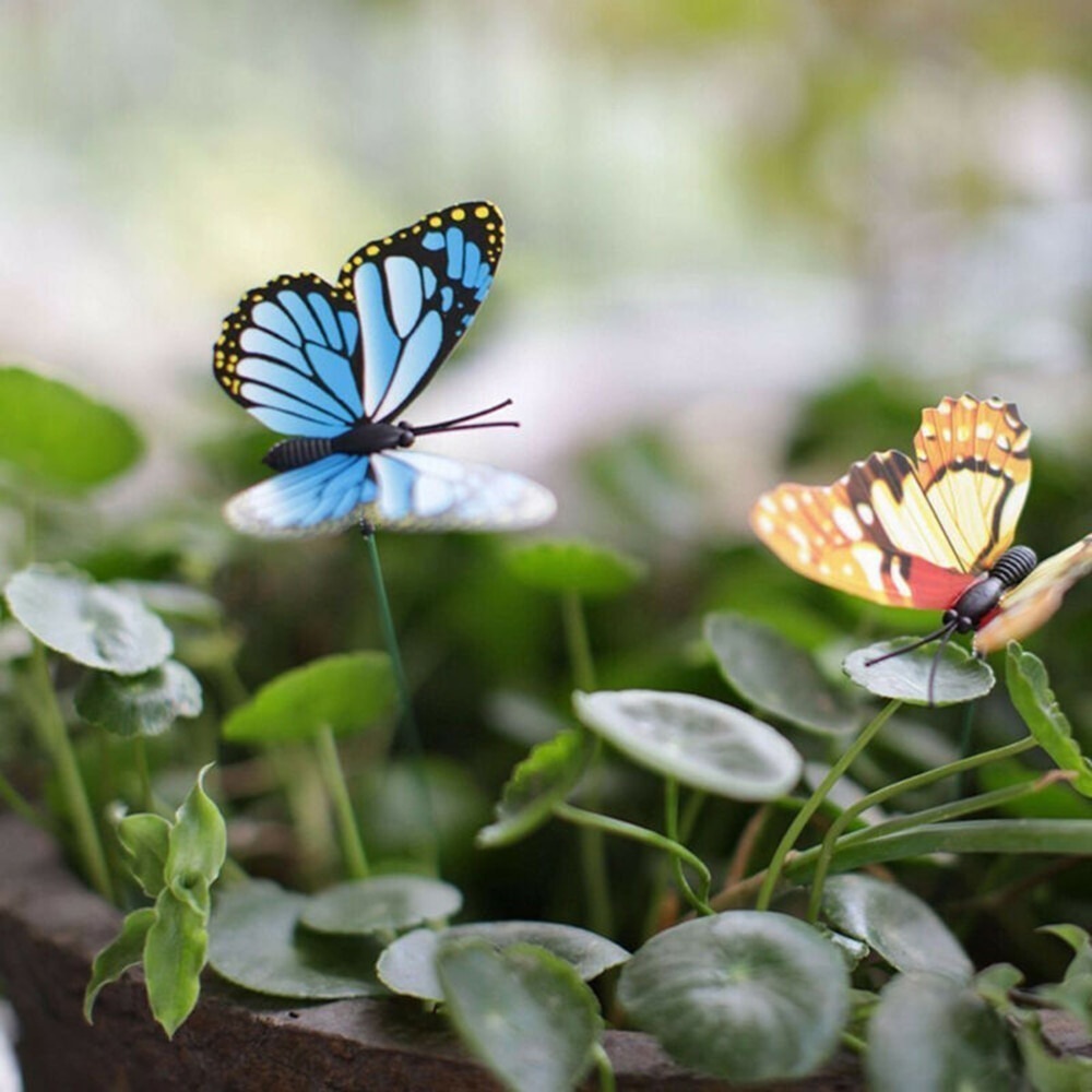 Butterfly Stakes Plastic Butterflies On A Stick Plant Flower - Temu