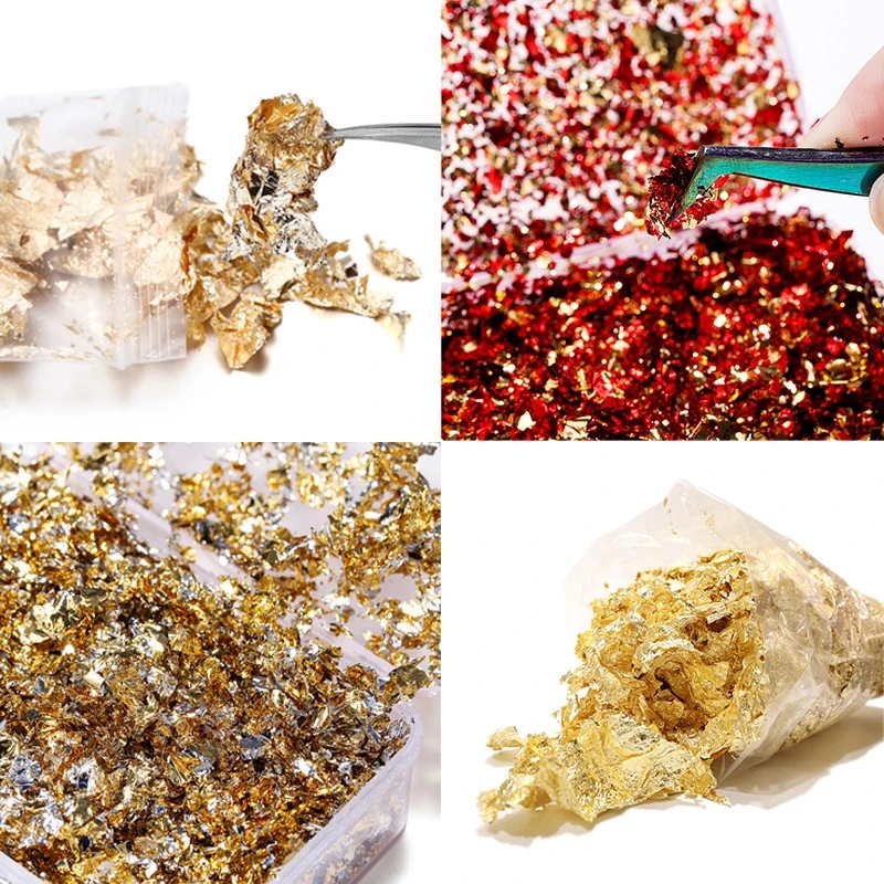 Golden Leaf Foil Flakes Sequins Glitters Epoxy Resin - Temu