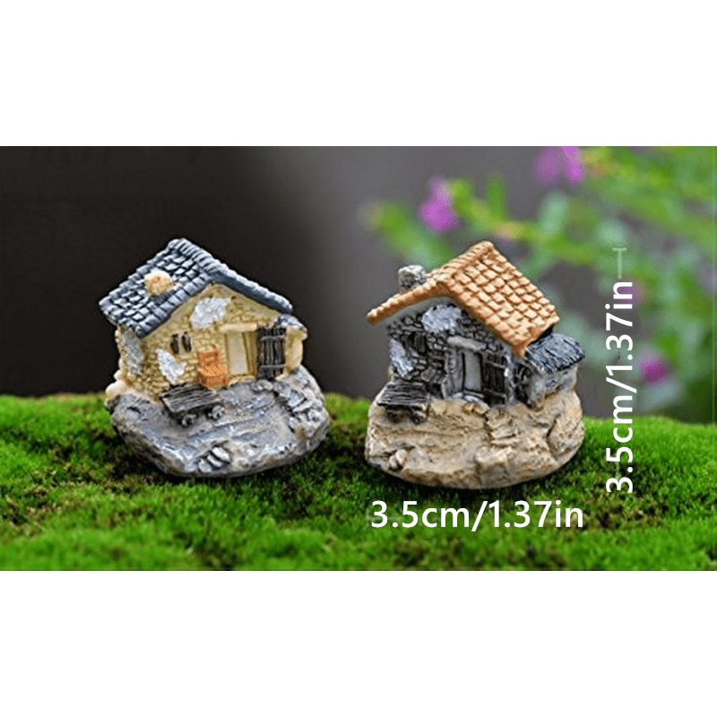 Statue deco,Micro décoration de paysage,maison en pierre Miniature