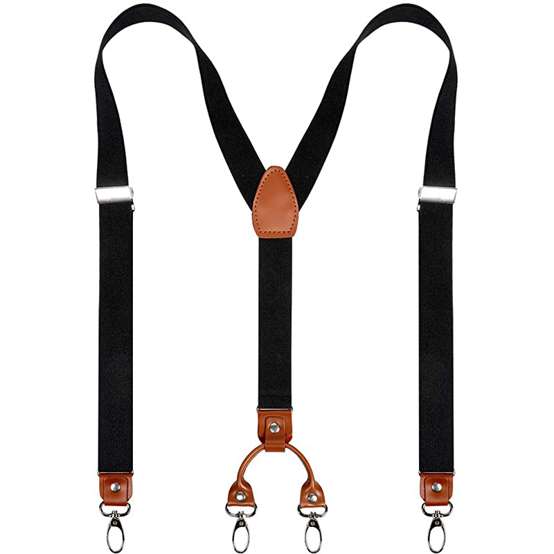 1-Inch Solid Small Pin Clip Suspenders