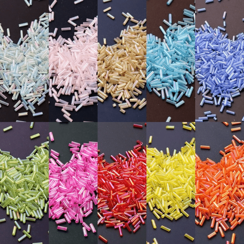 

200pcs Seed Beads Tube Bead 2x6mm Bugles Glass Seed Beads Colorful Cylinder Beads For Diy Jewelry Making Bracelet Necklace Women Garments Accessories