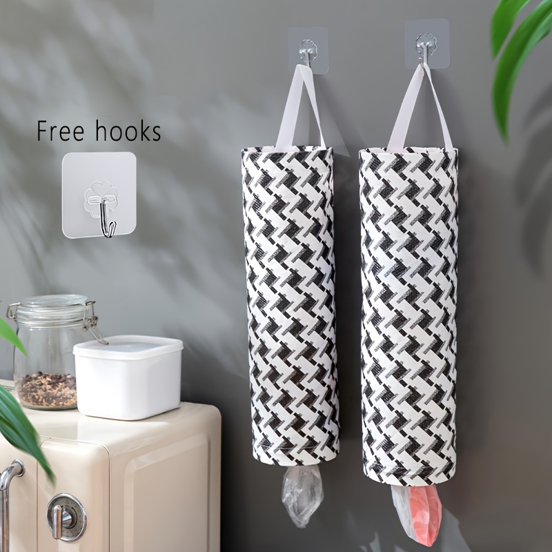 Plastic Bag Holder Breathable Mesh Hanging Storage Dispensers Recycling  Grocery Bag Storage Container Folding Hanging Shopping Bag Holder for Home  and