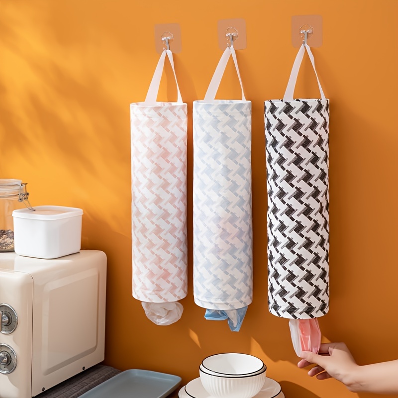 Grocery Bag Dispenser, Wall-mounted Plastic Bag Holder, Houndstooth Fabric  Shopping Bag Storage Bag, Recycling Bag Storage Container, Storage Organizer  For Socks, Shoe Covers, Garbage Bags, Etc. (multi Color Optional) - Temu