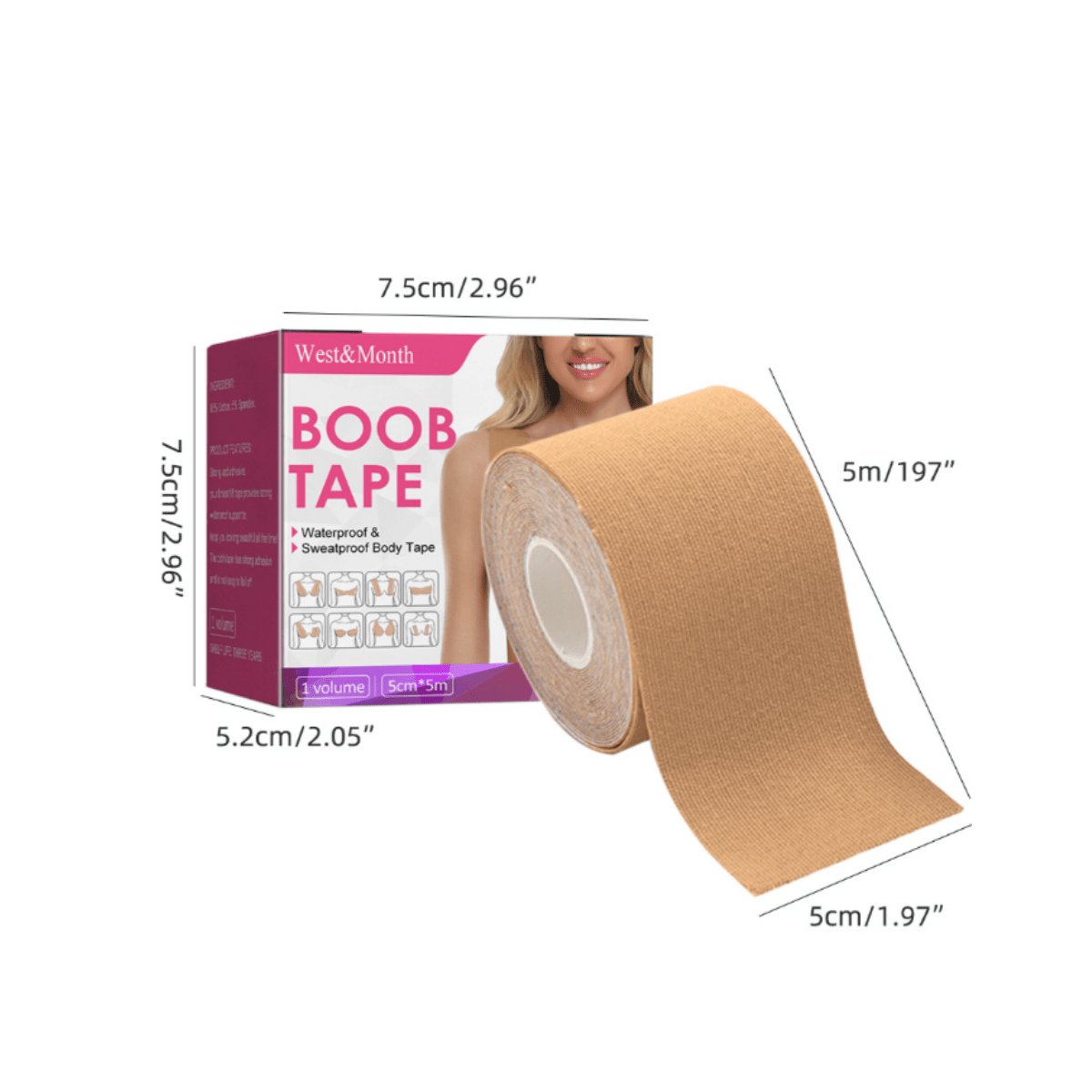 Darbee Boob Tape Multipurpose Nipple Tape for Women Push Up & Lifting Body  Tape for Women Breast Tape Breast Lift Bra Tape Bob Tape for Breast Lift (Boob  Tape, 36 Fashion Tape