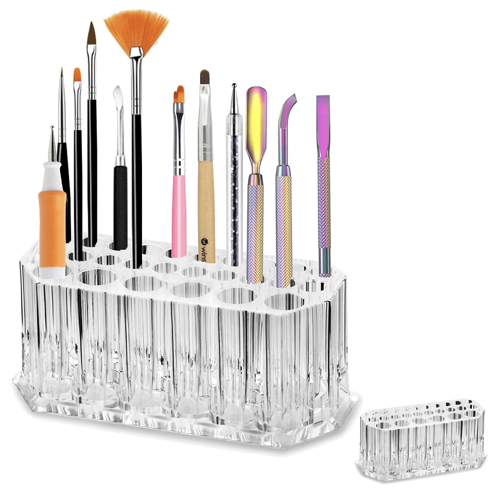 Acrylic Eyeliner Lip Liner Brushes Organizer Makeup Pen Beauty Cosmetic  Display Storage Boxes Holder 26 Spaces Durable Tools - AliExpress