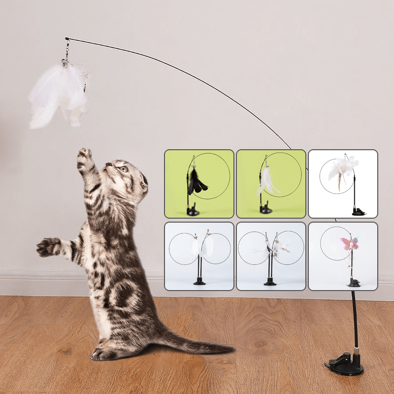 Interactive Cat Feather Toy Wand Replacement Bell Funny - Temu