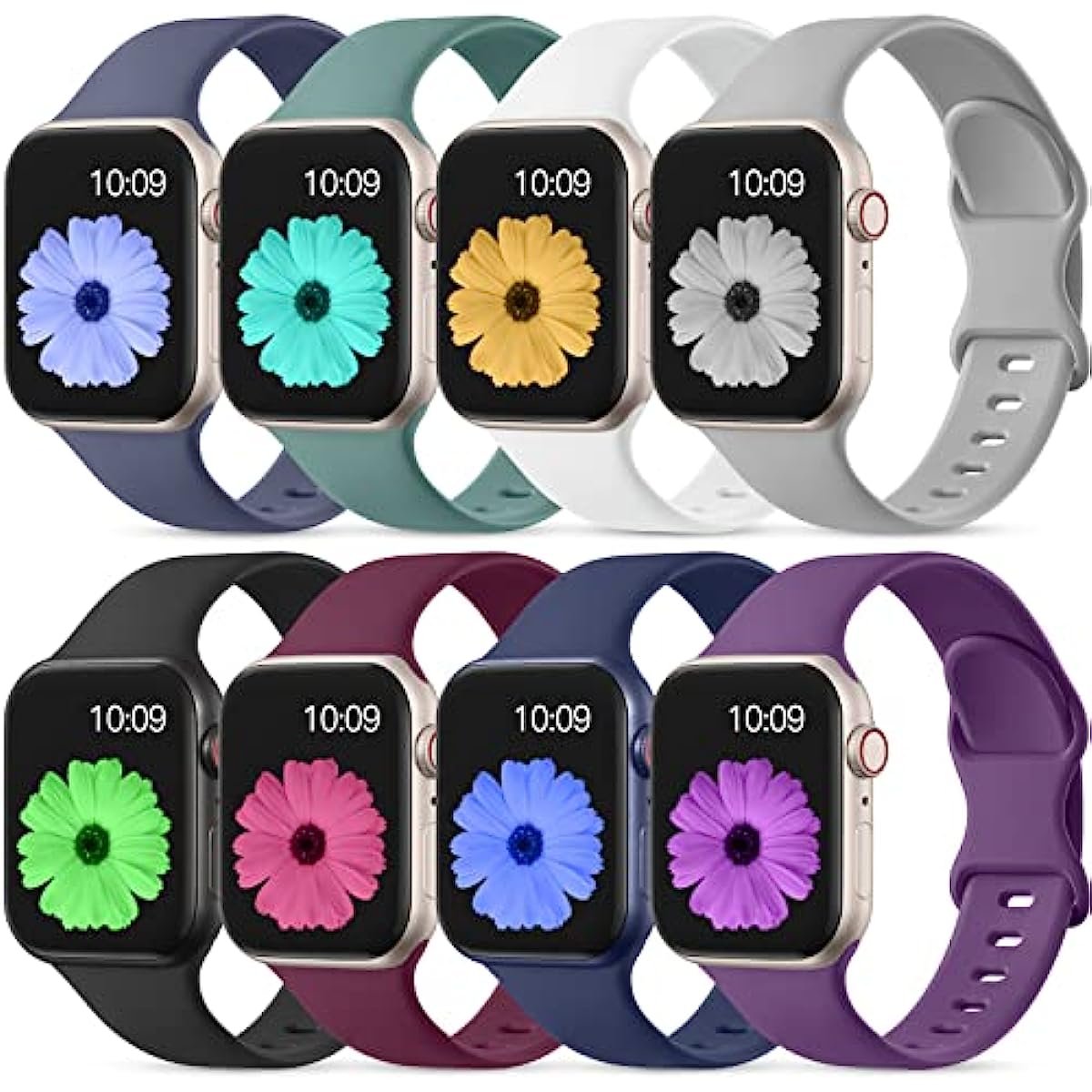  Designer Sport Band Compatible with Apple Watch iWatch Bands  38mm 40mm 41mm 42mm 44mm 45mm 49mm Men Women, Soft Silicone Strap  Wristbands