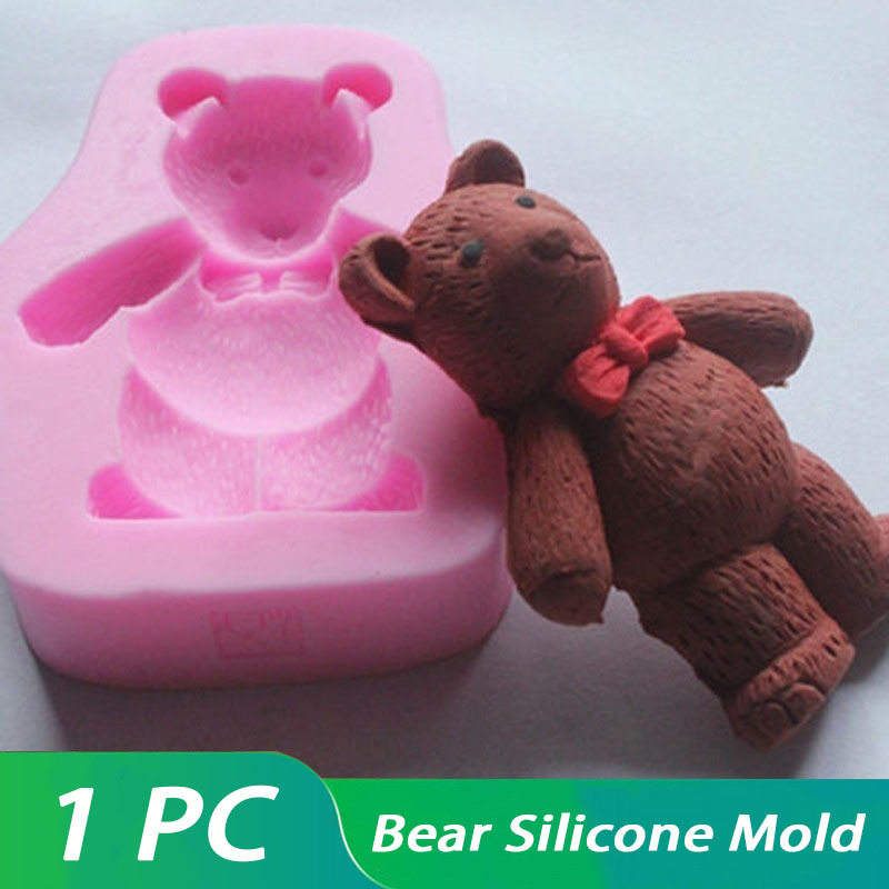 Bear Holding Trophy Chocolate Mold 3d Silicone Mold Cute - Temu