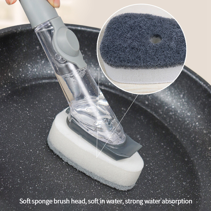 Brush Sponge Kitchen Handle Long Cleaning Dish Dishwashing Cleaner