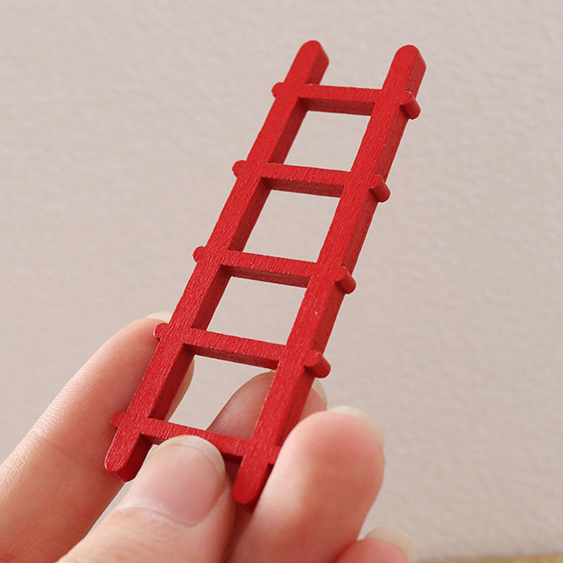 1:12TH Dollhouse Miniature Ladder Children Toys Foldable Accessories Wooden  Birthday Gifts Pretend Toy Mini Furniture for Study