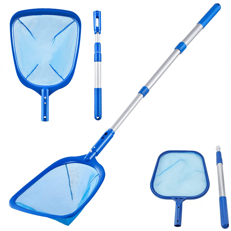 Pool Net Leaf Skimmer, Swimming Pool Nets for Cleaning with Small Pond Net  63 Fine Mesh & 5 Aluminum Long Pole Sections Pool Cleaner Supplies, Fast  Outdoor Indoor Cleaning for Hot Tubs,Spa,Fountains 