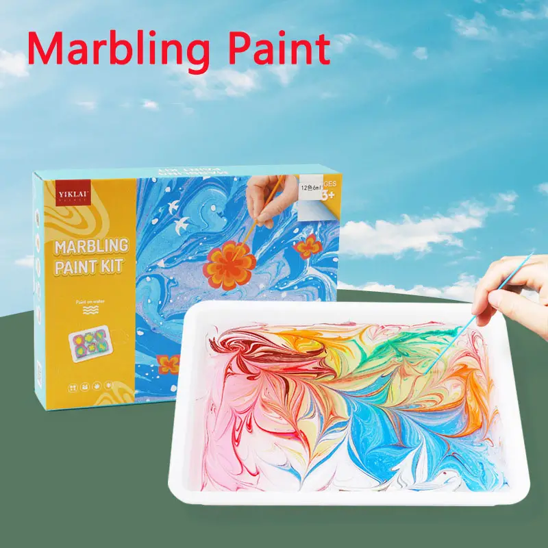 Marbling Paint Kit Water-based Art Paint Set Diy Painting On Water Creative  Art Paint Set - Temu Italy