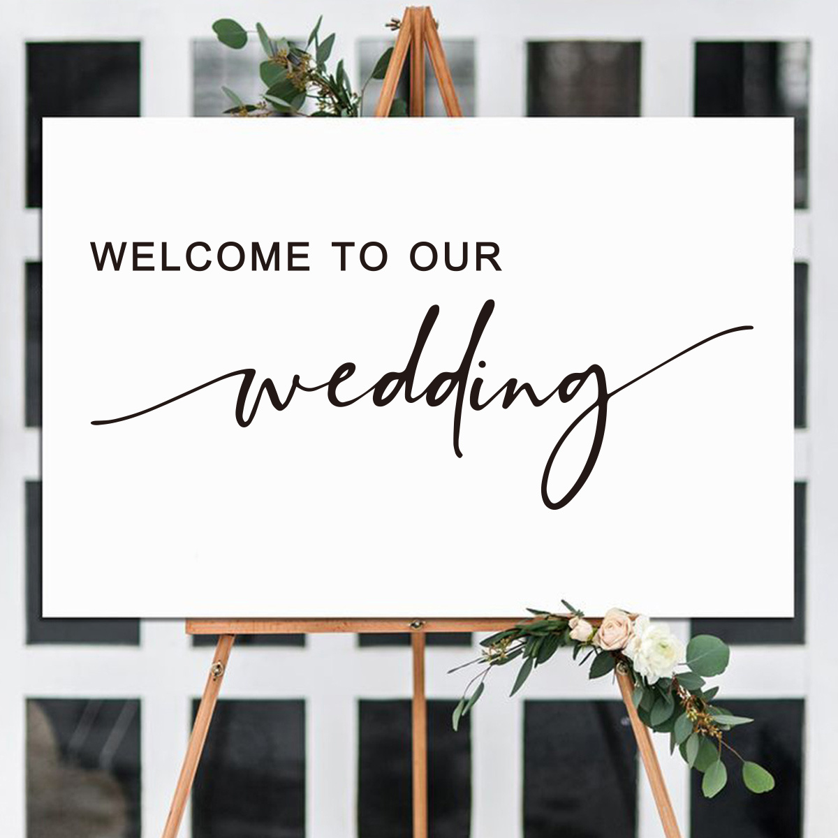 Wedding Mirror Sign + Easel