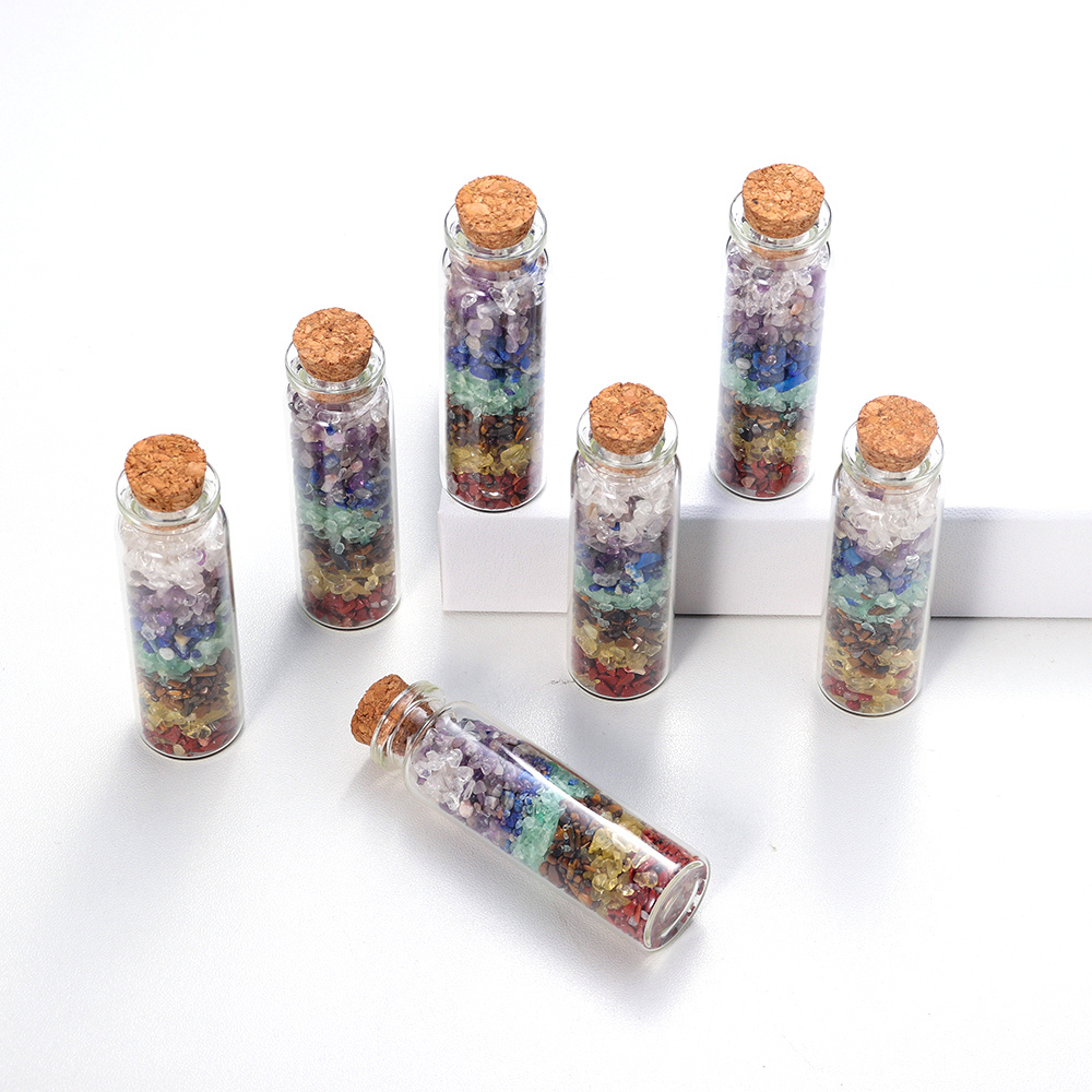 Mini botellas de piedras preciosas, 9 botellas, Chip de cristal curativo,  gemas caídas, Reiki, Wicca, juego de piedras semipreciosas, decoración  YONGSHENG