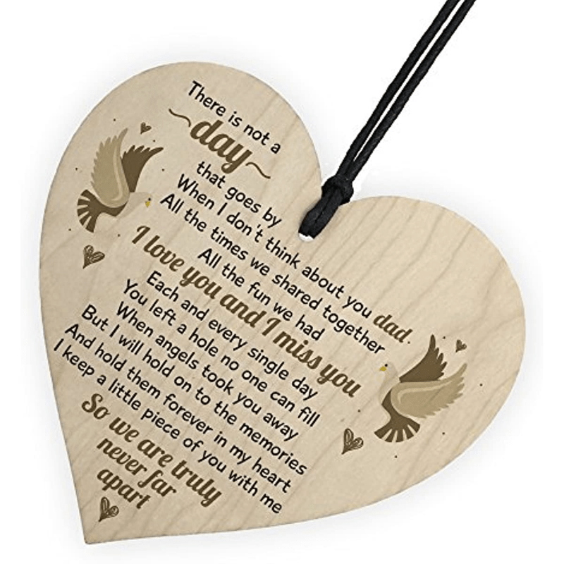 I miss you and I Love You Wooden Plaque/Sign Gift Heart