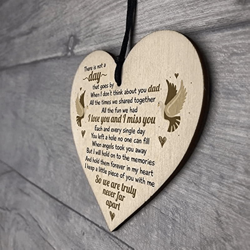 I miss you and I Love You Wooden Plaque/Sign Gift Heart