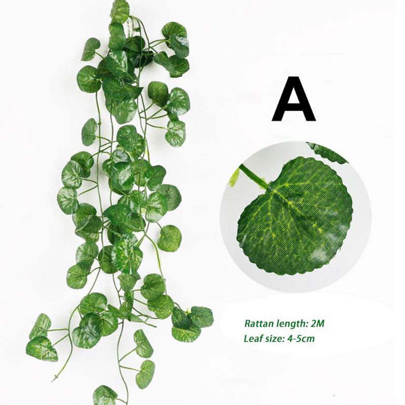 2M Leaf Vine Artificial Hanging Plants Liana Silk Fake Ivy Leaves