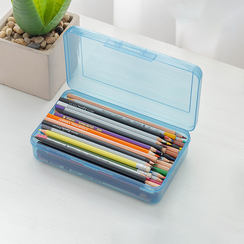 Sketch Pencil Case Simple Plastic Tool Box Artistic Supplies Storage Box  Transparent Stationery Case Free space switching