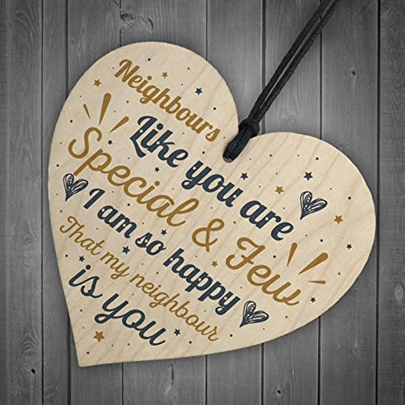 1Pc Neighbor Proposal Wood Heart Shape Ornament Sign, A Good