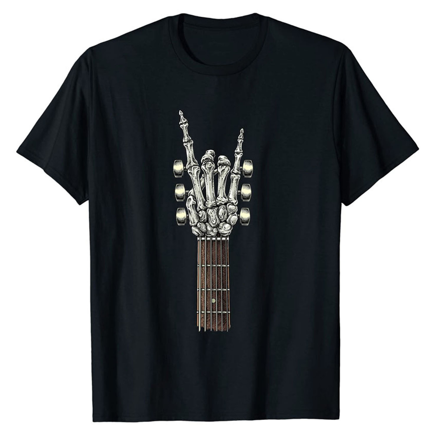 

Tees For Men, Rock And Roll Guitar Print T Shirt, Casual Short Sleeve Tshirt For Summer Spring Fall, Tops As Gifts