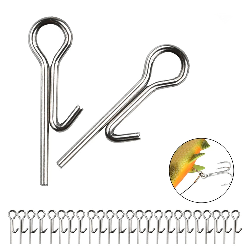 

50/100pcs Stinger Spike Fishing Hooks - Securely Connect Soft Lures With Needle Fixed Lock Assist - Essential Soft Bait Fishing Accessories