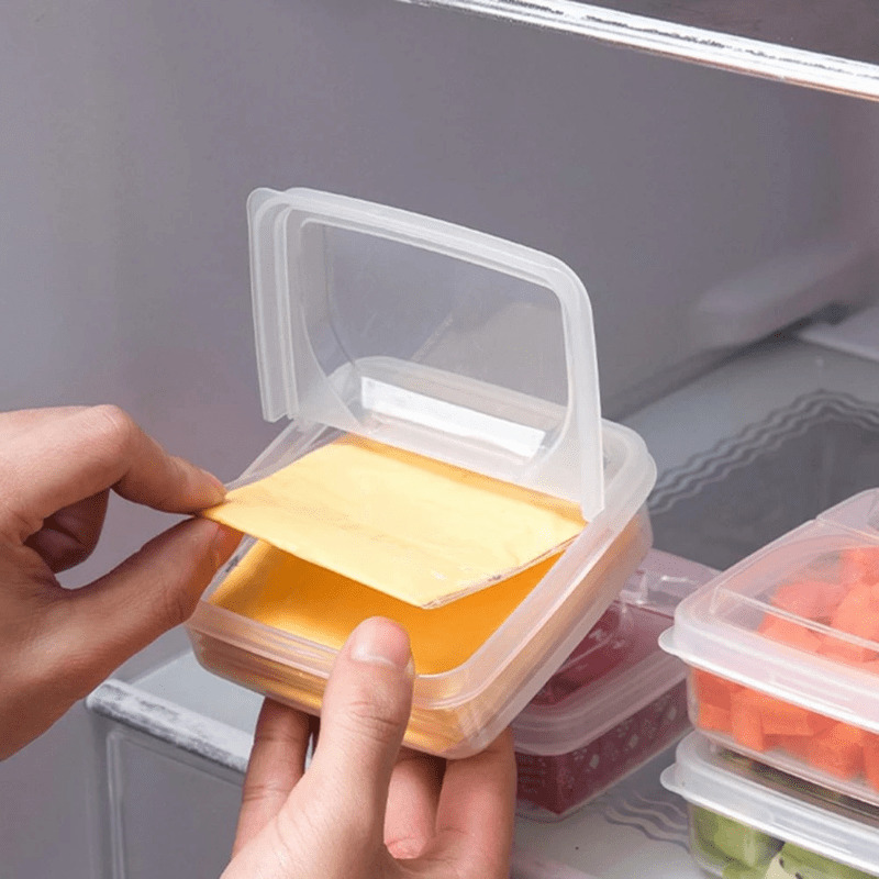 1/2 pcs Boîtes pour tranches de fromage pour réfrigérateur dotées de  couvercle rabattable, boîte de