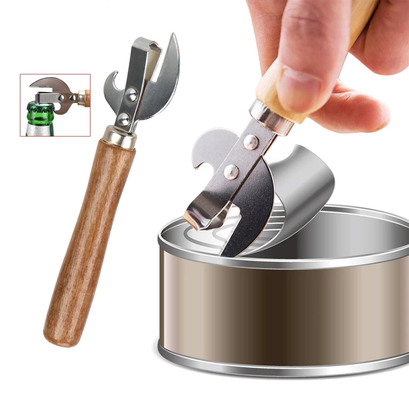 Portable Stainless Steel Manual Tin Can Opener Bottle Jar Beer Opener Safety