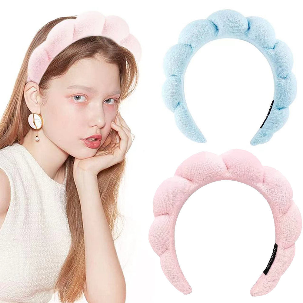 Sponge Spa Headband For Women Soft Terry Towel Fabric For - Temu