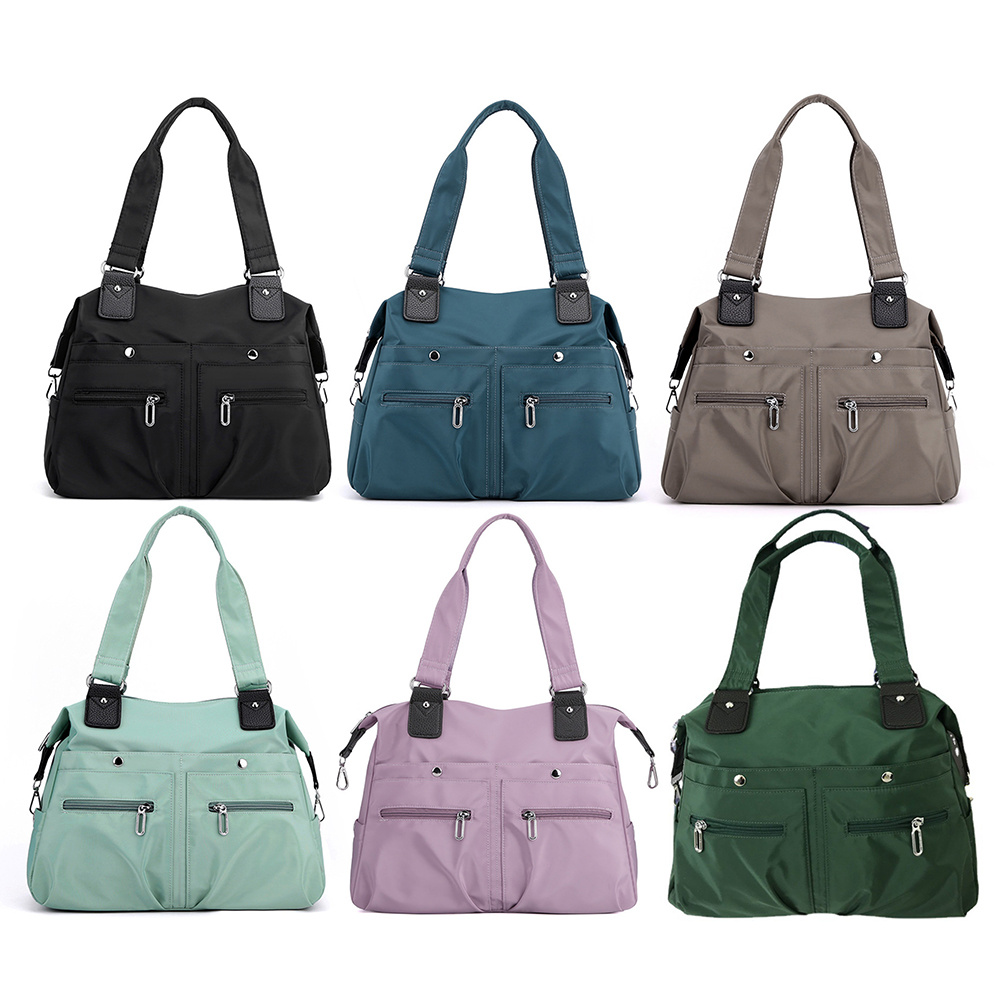 Multi Pocket Nylon Totes Handbag Large Shoulder Bag Travel Purse Bags for Women