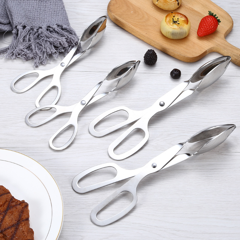 Salad Tong Stainless Steel Buffet Tong Salad Scissor Tong Food Serving Tong  for Catering Kitchen Party, Cake, Bread, Fruit, Frying (8 Inch)