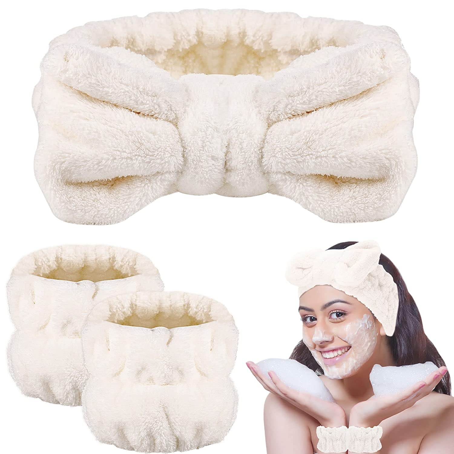 ASHDNSZD Diademas Skincare 7Pcs, Diademas Mujer, Diadema Spa, 3 Piezas  Munequeras para Lavado de Cara, Aro de Esponja Suave y Cómodo, para Cuidado  de la Piel, Desmaquillaje, Ducha (Rosa) : .com.mx: Belleza