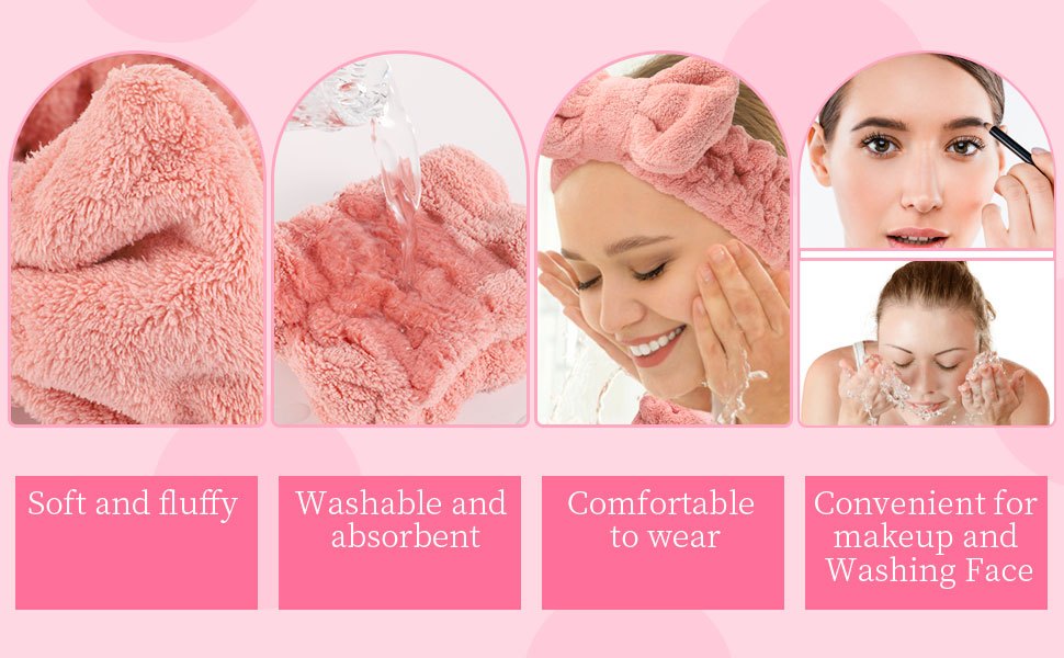 ASHDNSZD Diademas Skincare 7Pcs, Diademas Mujer, Diadema Spa, 3 Piezas  Munequeras para Lavado de Cara, Aro de Esponja Suave y Cómodo, para Cuidado  de la Piel, Desmaquillaje, Ducha (Rosa) : : Belleza