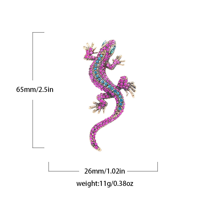 Golden Rhinestone Animal Brooches Lizard Gecko And - Temu