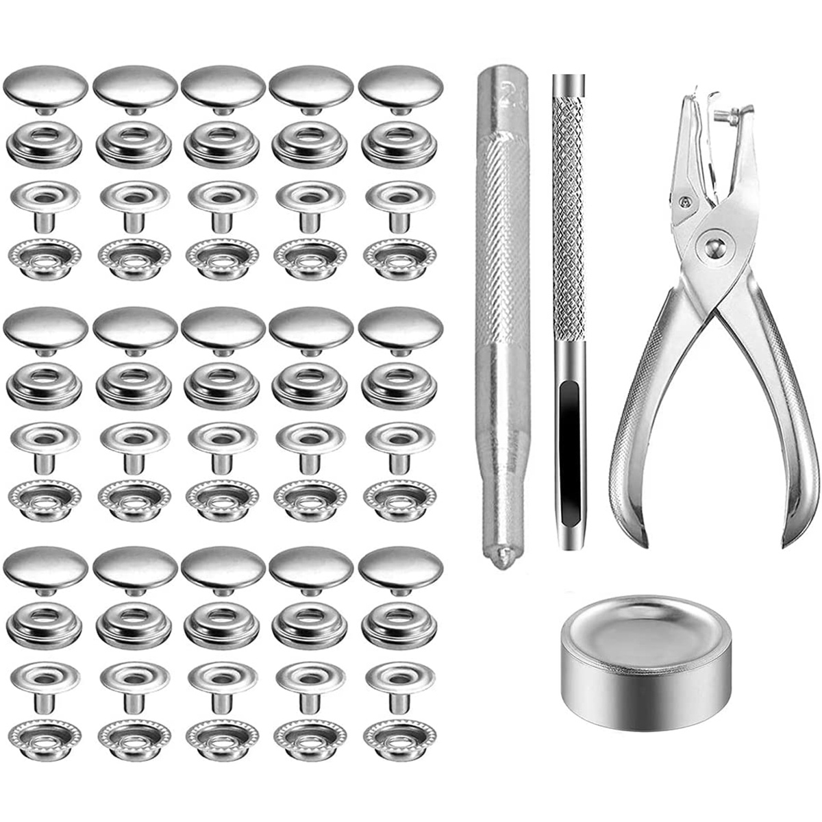 160 pcs snap Buttons,snap Fasteners kit 15mm Stainless Steel Snaps Marine  Grade