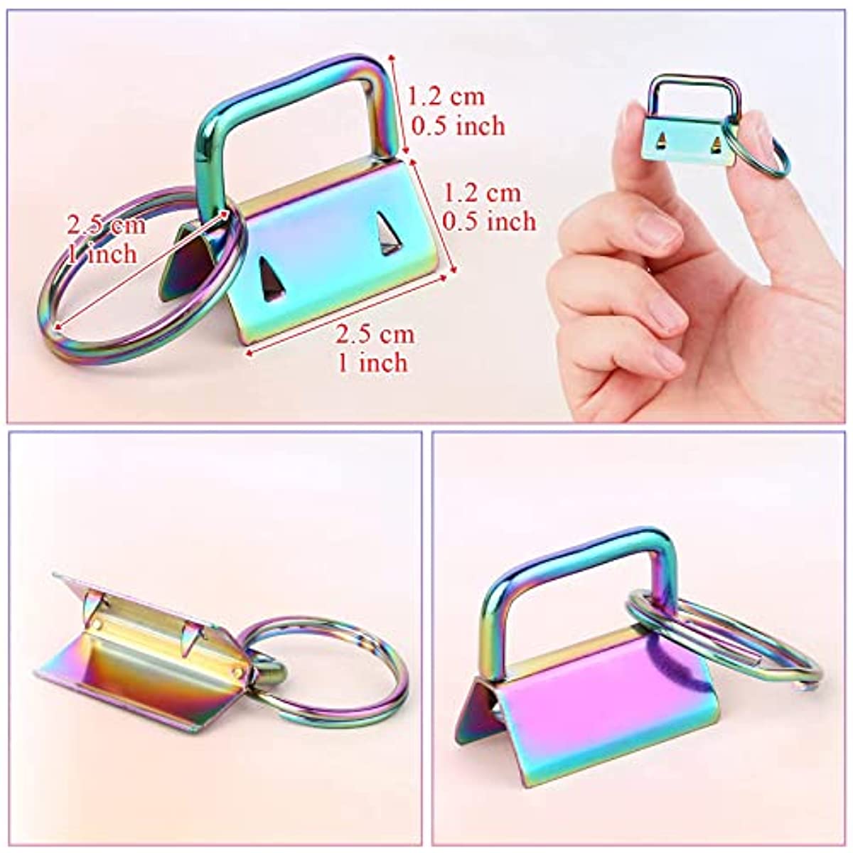 Key Fob Hardware 6 Colors Stainless Steel Keychain Key Fob